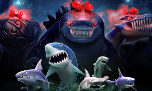 小鲨鱼吃东西变大的游戏