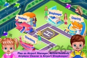 在机场的飞机女主人游戏(3)