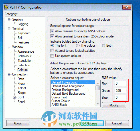 putty调整字体大小,putty调整样式的方法