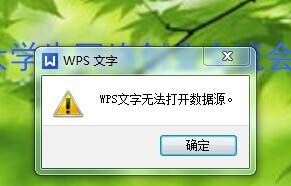 解决wps文字无法打开数据源的方法