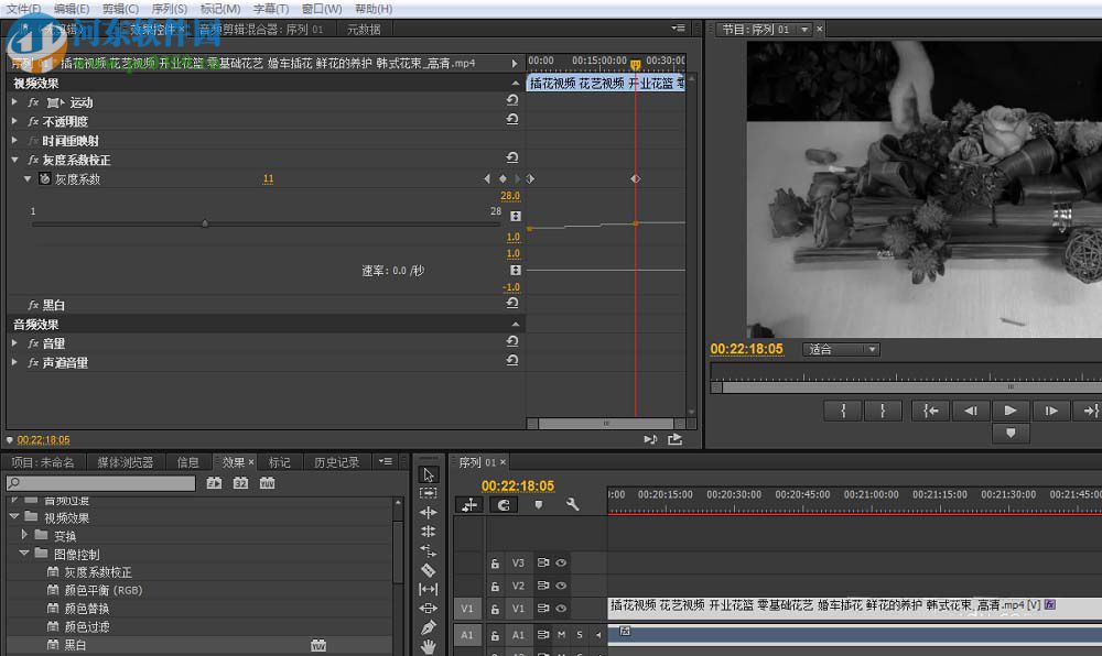 pr黑白效果的制作方法