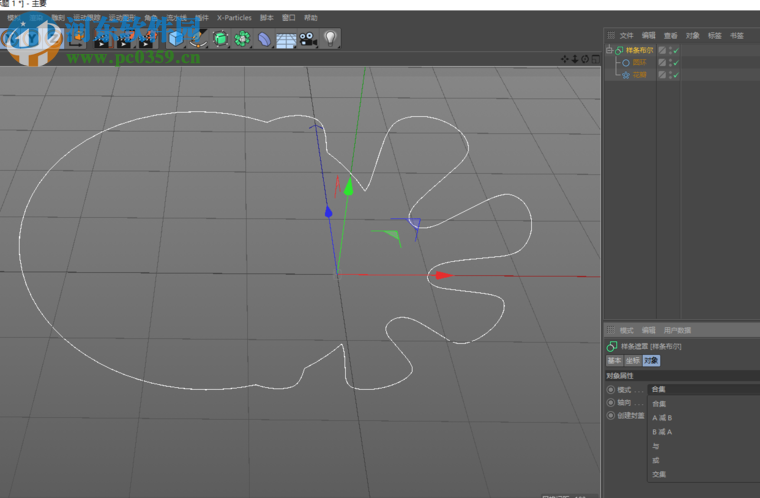 c4d样条布尔的使用教程