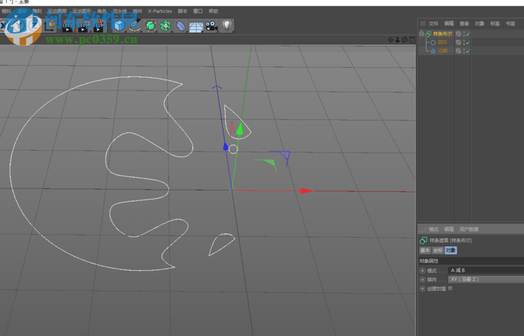 c4d样条布尔的使用教程