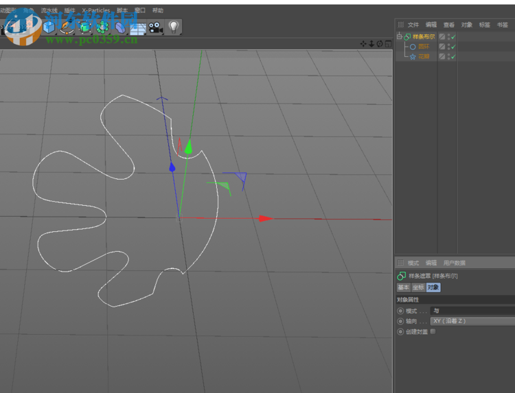 c4d样条布尔的使用教程