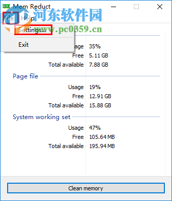 Mem Reduct设置为中文的方法