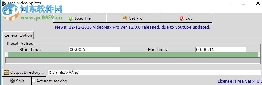 Free Video Splitter的使用教程