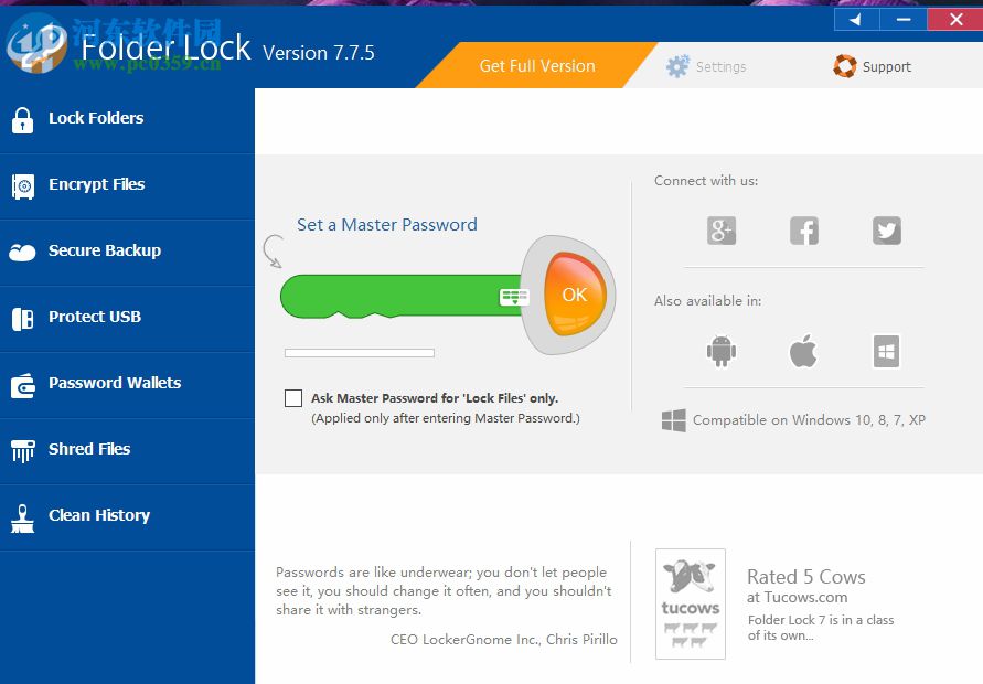Folder lock加密文件、文件夹的方法