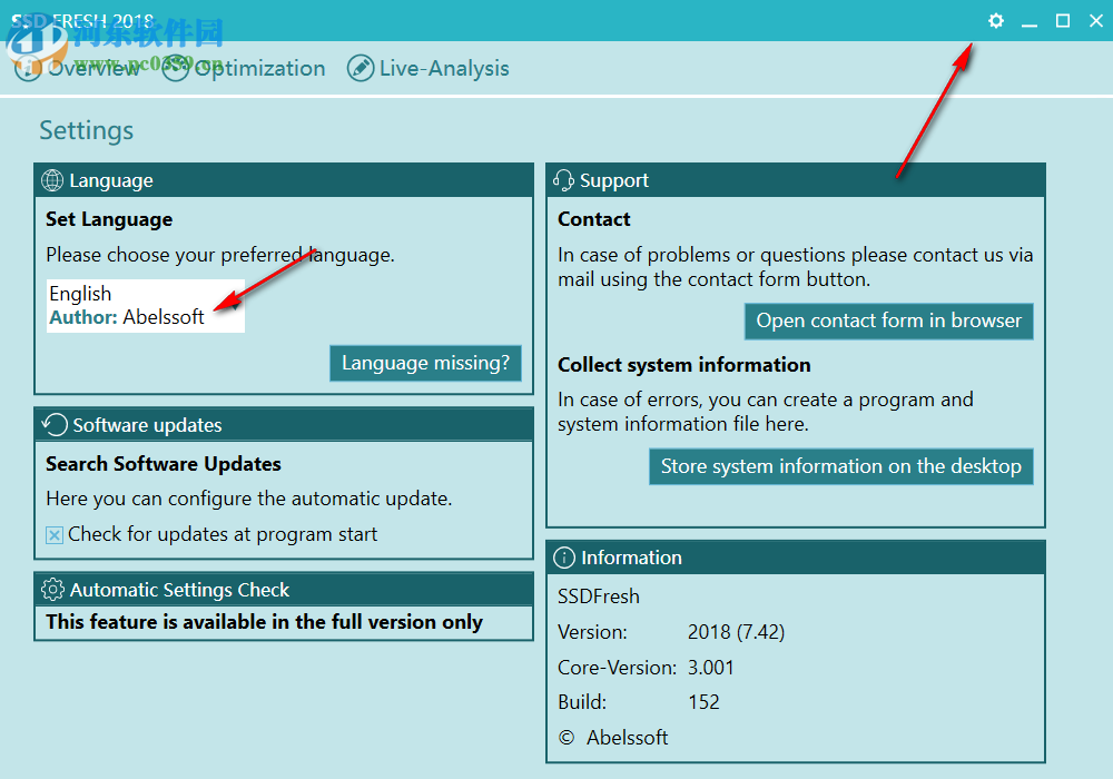 Abelssoft SSD Fresh软件设置中文的方法