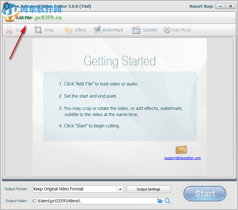 idoo Video Cutter给视频添加水印的方法