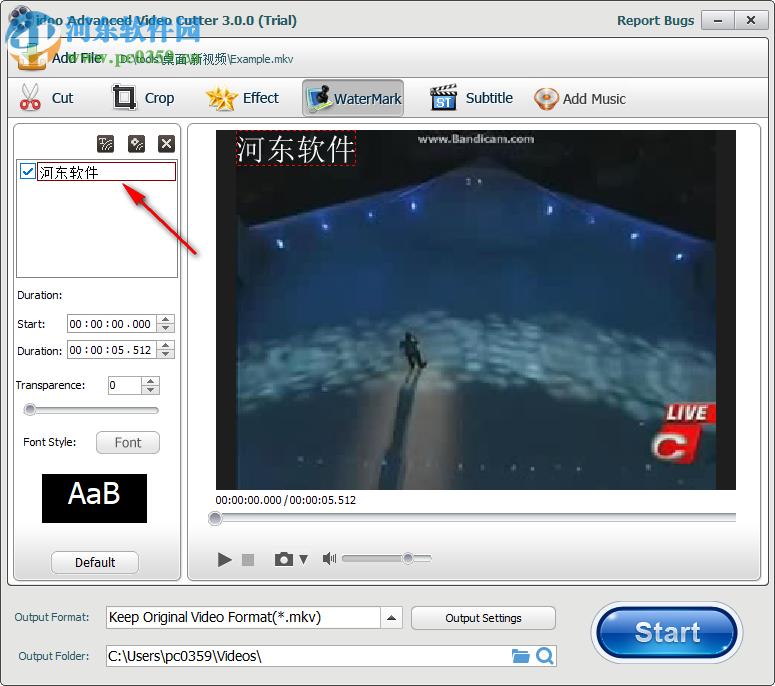 idoo Video Cutter给视频添加水印的方法