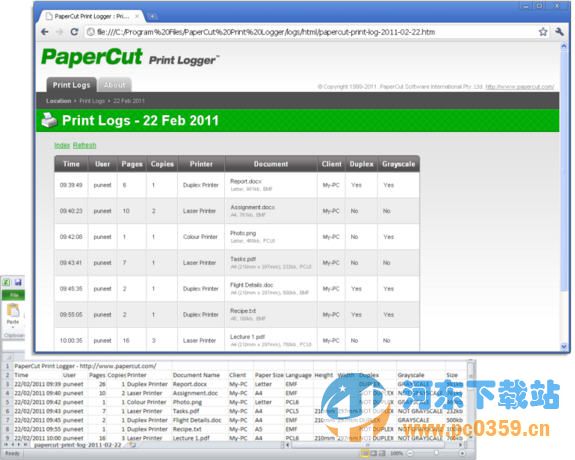 打印记录查询软件(PaperCut Print Logger) v1.1 官方版