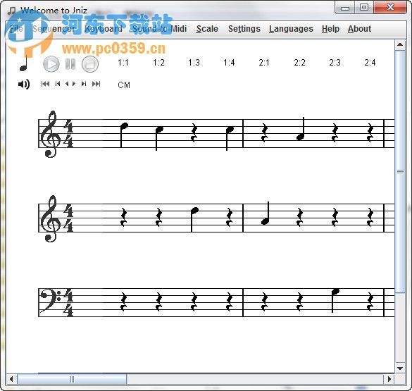 画五线谱软件welcome to jniz 2.6 绿色版