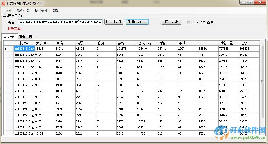 IIS日志分析工具(秋式网站日志分析器) 3.0 免费版