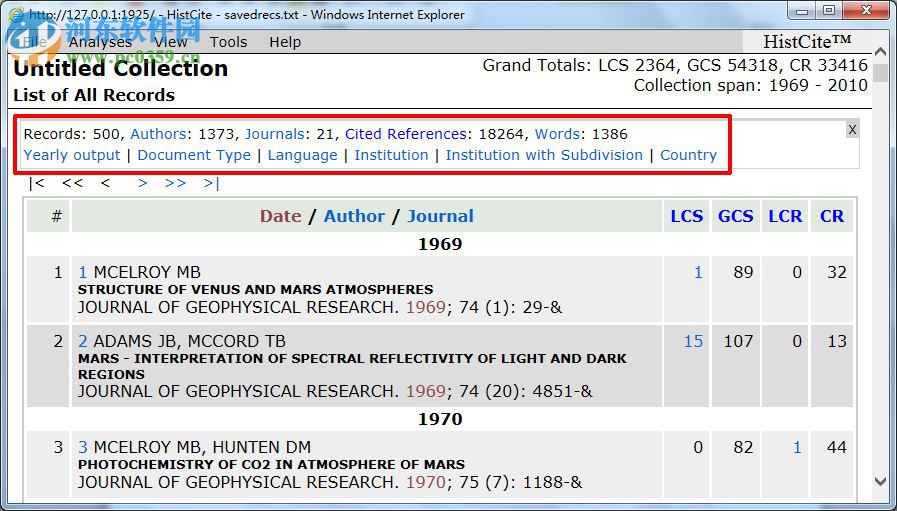 histcite(文献索引分析软件) 附使用教程 12.03.17 最新免费版