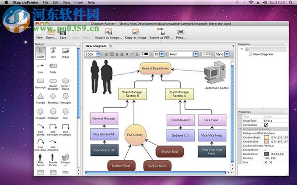 DiagramPainter for Mac(<a href=https://www.pc0359.cn/zt/liuchengtu/ target=_blank class=infotextkey>流程图制作软件</a>) 1.1.0