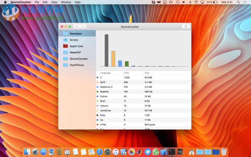 sourcecounter for mac（代码统计工具） 1.1.2