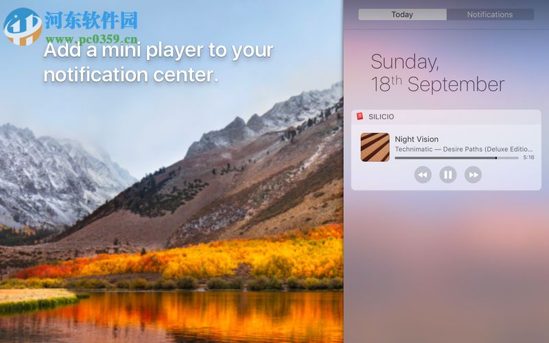 Silicio for Mac(迷你<a href=https://www.pc0359.cn/zt/yybfq/ target=_blank class=infotextkey>音乐播放器</a>) 2.8 官方版