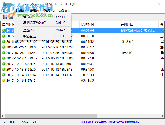 TurnedOnTimesView(系统开关机日志查看器) 1.4.2 绿色免费版
