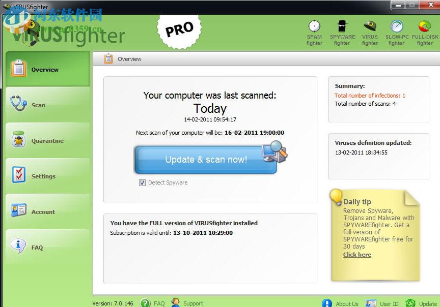 VIRUSfighter反病毒软件 7.5.162 免费版