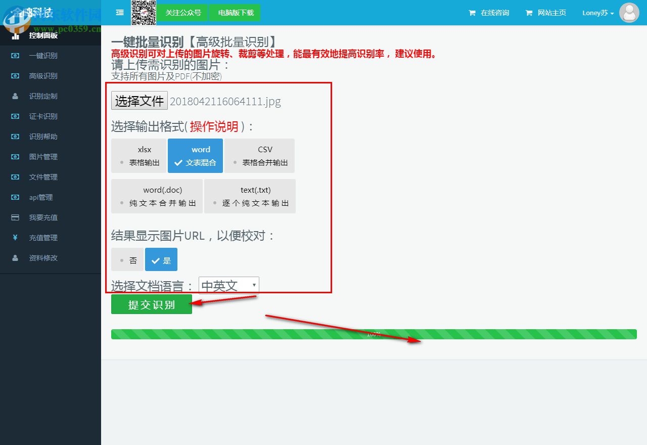 金鸣文表识别系统