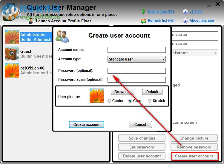 Quick User Manager(快速设置windows系统账户)