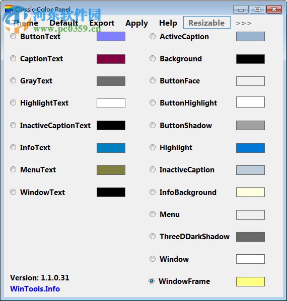 Classic Color Panel(系统窗口颜色修改工具) 1.10 免费版