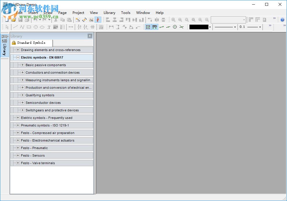 FluidDraw P5 demo(电气动电路图绘制软件) 5.3t 免费版