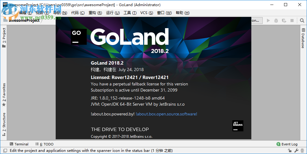 jetbrains goland 2018.2汉化包