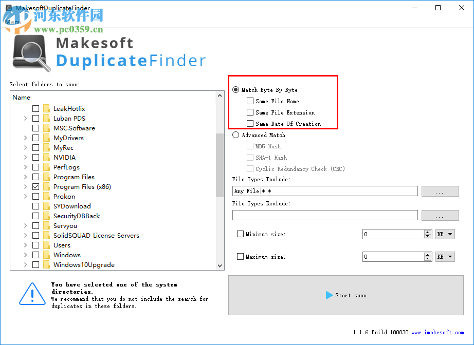 Makesoft DuplicateFinder(重复文件查找) 1.1.6 免费版