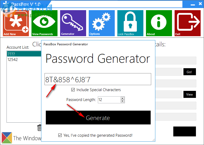 PassBox(密码管理软件) 1.0 绿色版
