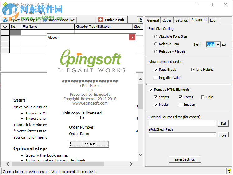 ePub Maker(<a href=https://www.pc0359.cn/zt/dzszz/ target=_blank class=infotextkey>电子书制作</a>器) 1.8 免费版