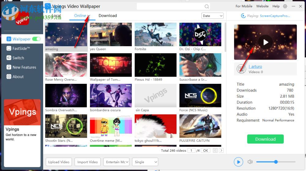 Vpings Video Wallpaper(视频桌面软件) 4.31 绿色版