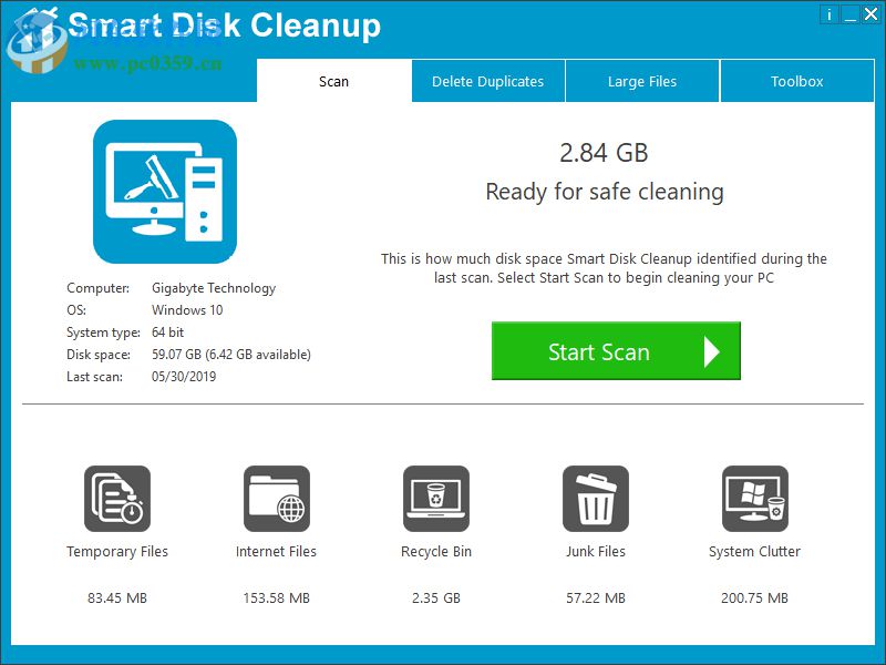 Smart Disk Cleanup(<a href=https://www.pc0359.cn/zt/cipanqingli/ target=_blank class=infotextkey>磁盘清理</a>软件) 2.2 官方版
