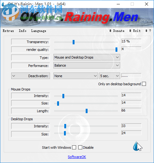 OK.It's.Raining.Men(屏幕雨滴特效工具) 1.02 绿色版
