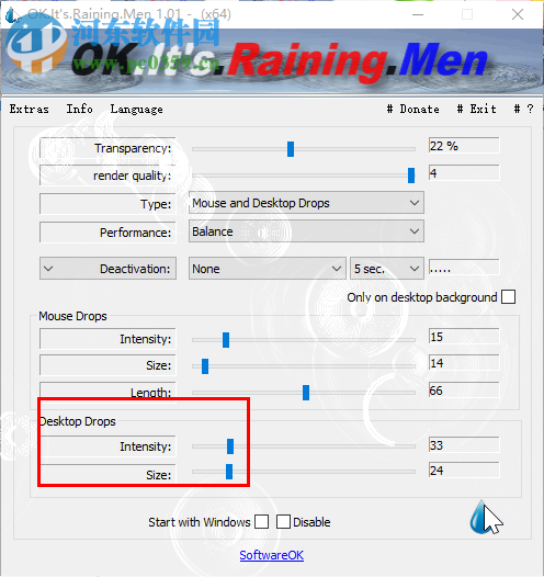 OK.It's.Raining.Men(屏幕雨滴特效工具) 1.02 绿色版