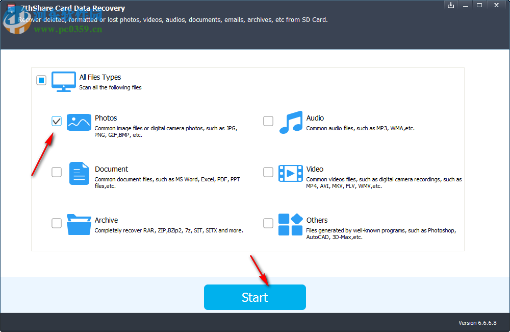 7thShare Card Data Recovery(内存卡数据恢复软件) 6.6.6.8 免费版
