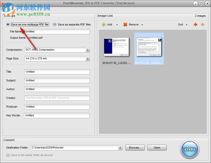 PearlMountain JPG to PDF Converter(JPG转PDF工具) 1.1.4 官方版