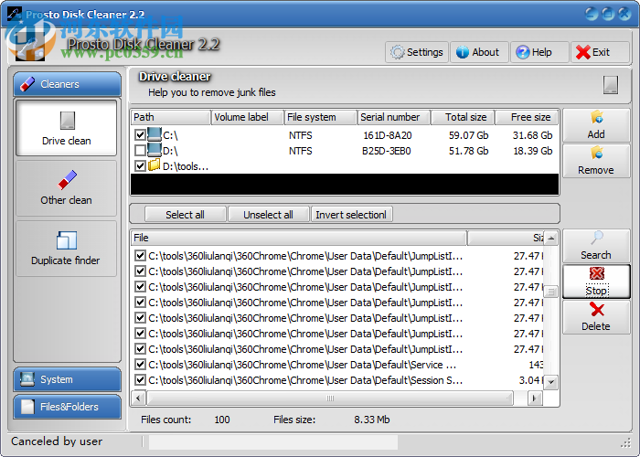Prosto Disk Cleaner(<a href=https://www.pc0359.cn/zt/cipanqingli/ target=_blank class=infotextkey>磁盘清理</a>工具) 2.2 官方最新版