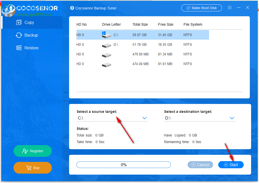 Cocosenor Backup Tuner(系统分区备份软件) 3.0 官方版