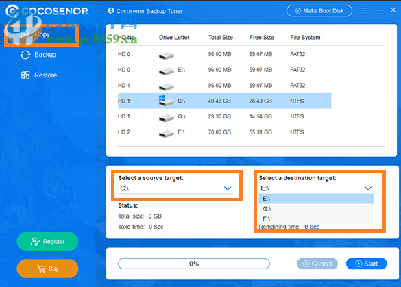 Cocosenor Backup Tuner(系统分区备份软件) 3.0 官方版