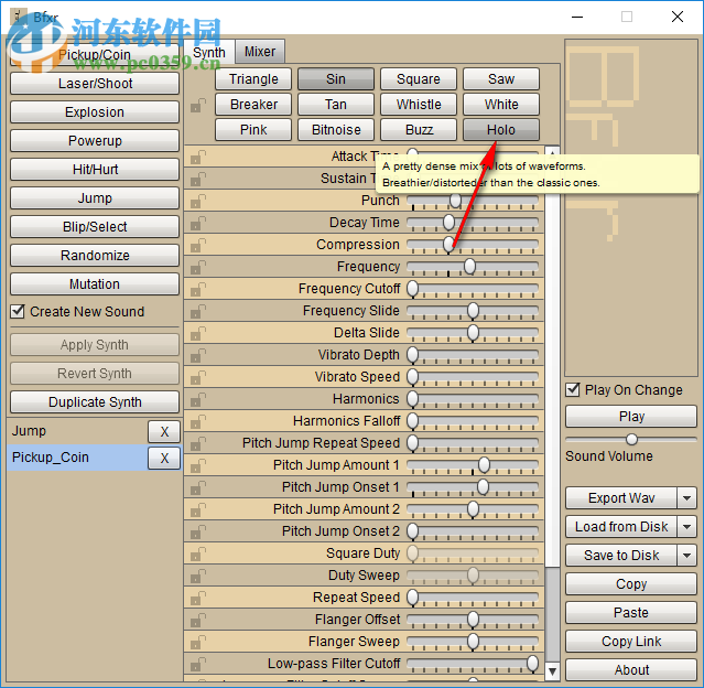 Bfxr(游戏音效制作软件) 1.5.1 绿色版