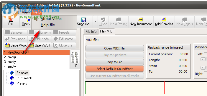 Viena SoundFont Editor(音频采样收集) 1.132 官方版