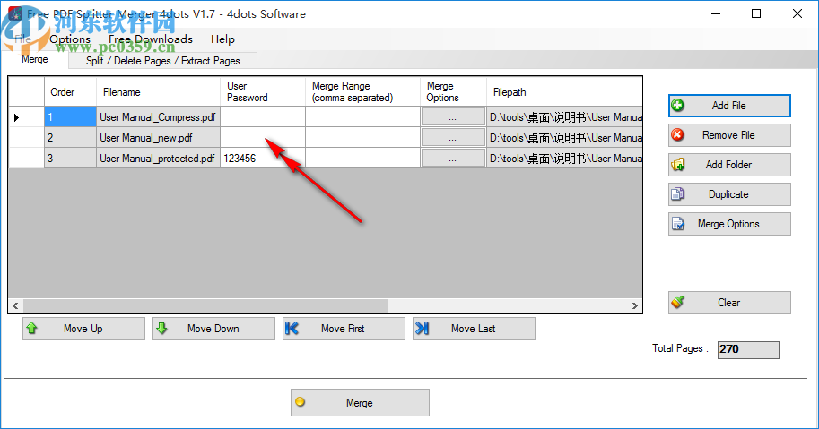 Free PDF Splitter Merger 4dots(PDF分割合并软件)