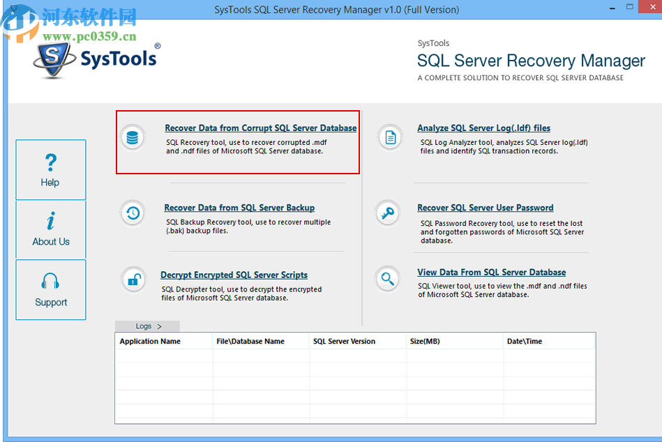 SysTools SQL Server Recovery Manager