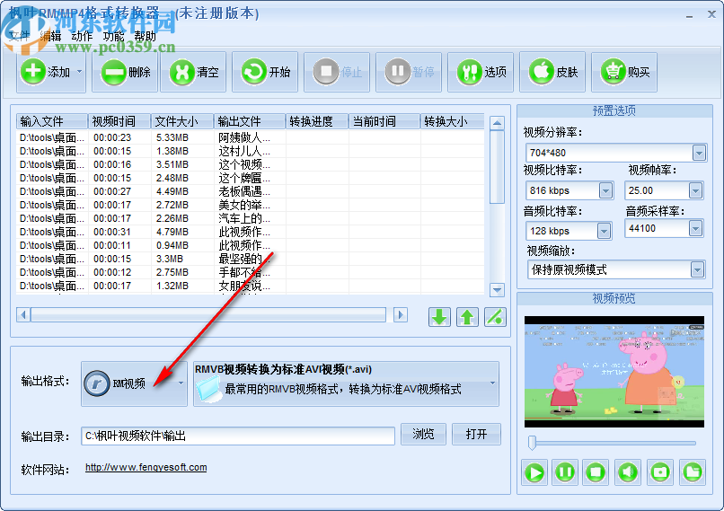 枫叶RM/MP4格式转换器