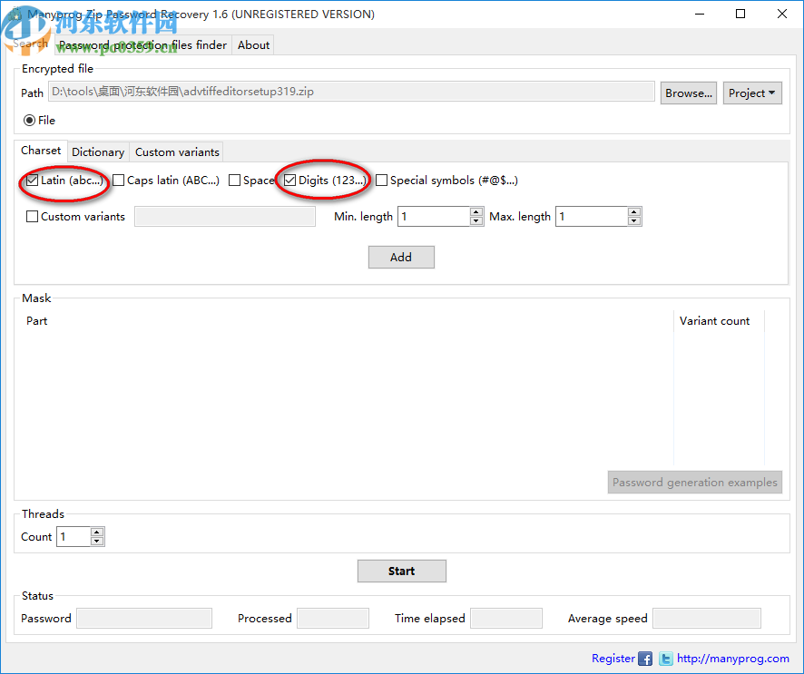 Manyprog Zip Password recover(密码恢复软件)