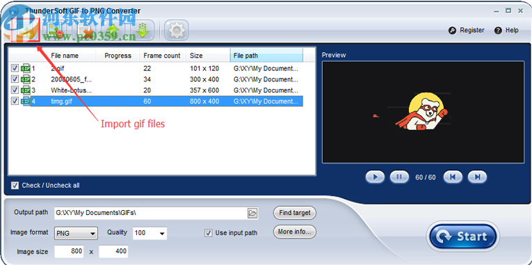 ThunderSoft GIF to PNG Converter(GIF转PNG软件)