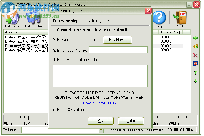 WMA WAV MP3 to Audio CD Maker(音频CD制作软件)