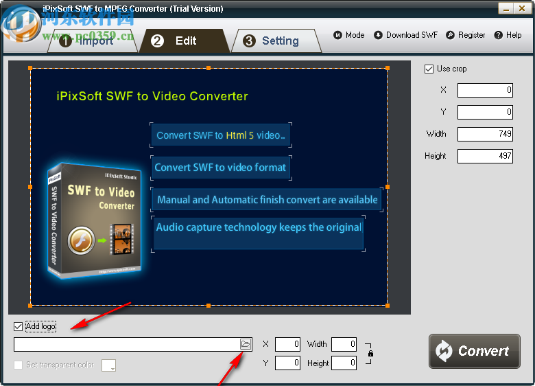 iPixSoft SWF to MPEG Converter(SWF转换为MPEG)