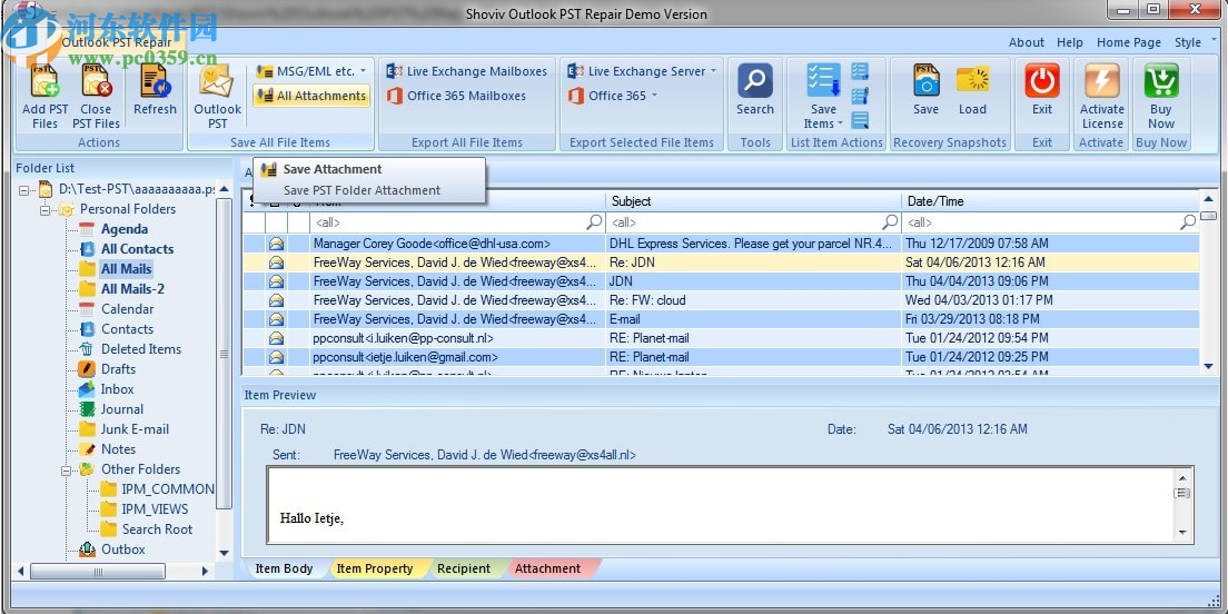 Shoviv Outlook psT Repair(PST修复程序)